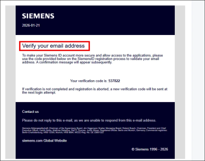 Email Verification code
